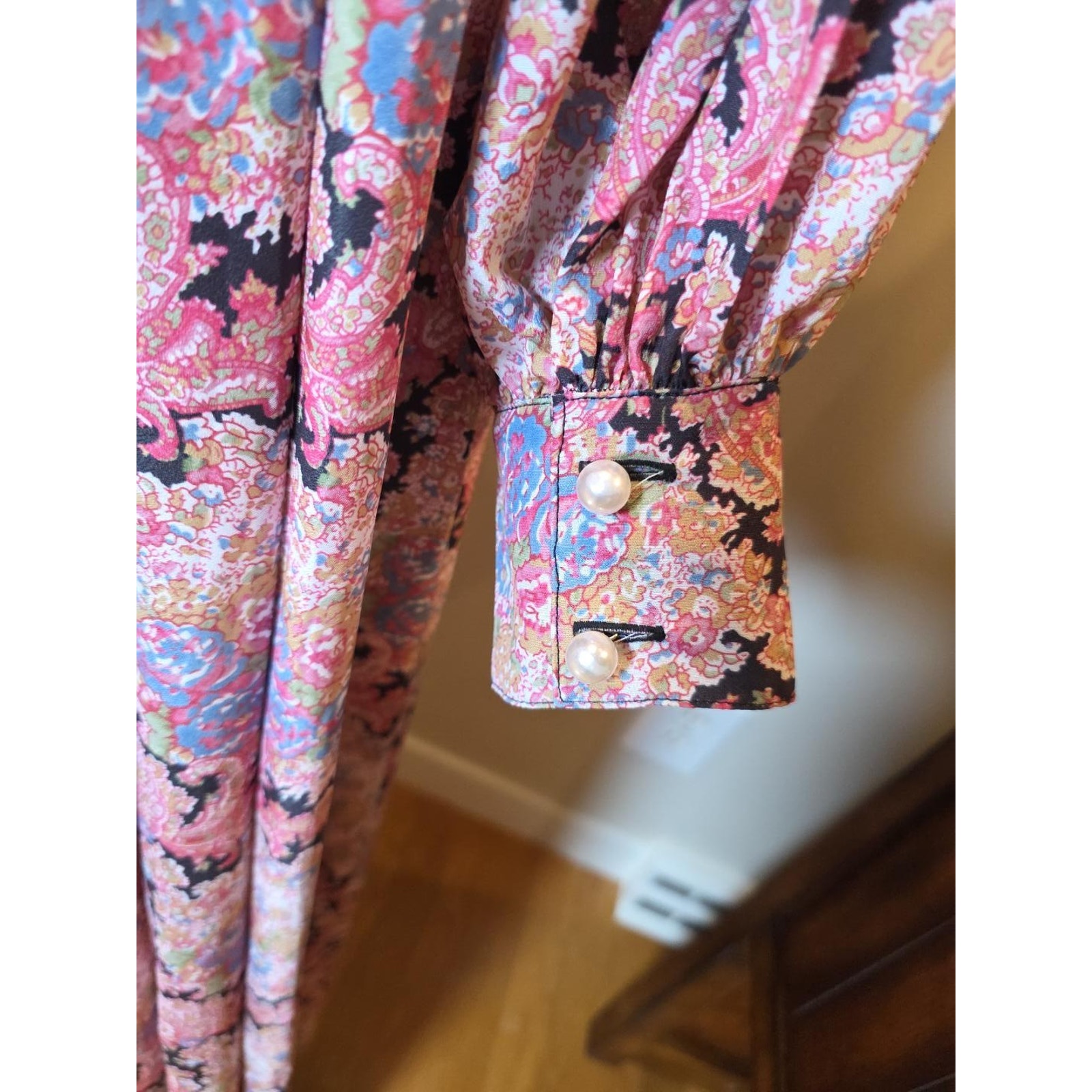 Baacal Maxey Greene Nwt 14 16 Pink Paisley Floral Wrap Maxi Dress Wedding Guest — image 6 of 8